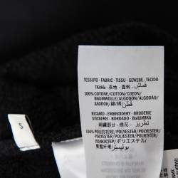 Gucci Black Logo Printed Cotton Leopard Applique Detail Sweatshirt S