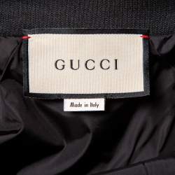 Pre Owned Gucci Black & Cream Jersey Shoulder Strip Detail Oversized Technical Jacket XS
