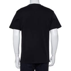 Pre Owned تي شيرت غوتشي كبير قطن طباعة باند أسود مقاس صغير