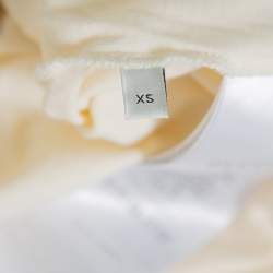 Pre Owned تي شيرت غوتشي رقبة مستديرة كبير قطن طباعة حرف جي متشابك كريمي مقاس صغير جداً