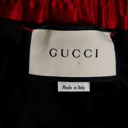 Pre Owned Gucci Black Sateen Side Strip Detail Track Pants M 