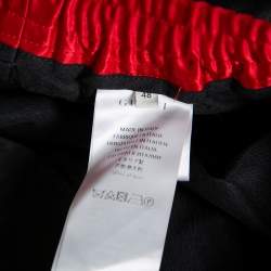 Pre Owned Gucci Black Sateen Side Strip Detail Track Pants M 