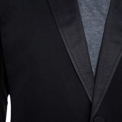 Pre Owned Gucci Black Wool Contrast Collar & Strip Detail Regular Fit Suit 3XL