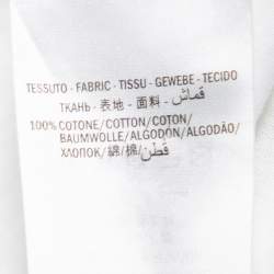 مملوكة مسبقًا تي شيرت غوتشي رقبة مستديرة كبير طباعة شعار قطن أبيض مقاس متوسط