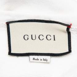 Gucci White Cotton Logo & Cities Printed Crewneck Sweatshirt M