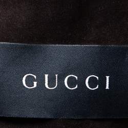 Gucci Brown Suede Button Front Long Jacket 3XL
