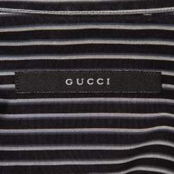 Pre Owned Gucci Black Striped Cotton Button Front Shirt S