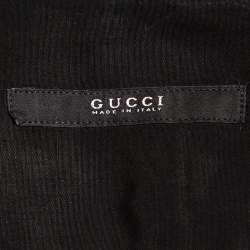 Pre Owned Gucci Black Cotton Button Front Shirt M