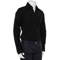 Pre Owned Gucci Black Cotton Button Front Shirt M