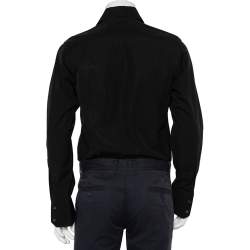 Pre Owned Gucci Black Cotton Button Front Shirt M