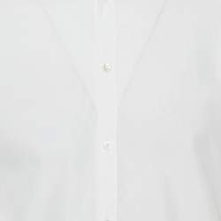 Pre Owned Gucci White Cotton Snake Embroidered Collar Duke Shirt L