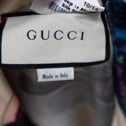 Gucci Multicolor Fish Print Silk Short Sleeve Shirt M