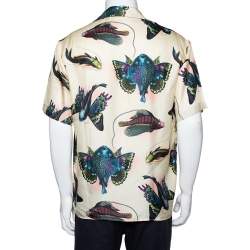 Gucci Multicolor Fish Print Silk Short Sleeve Shirt M