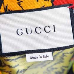 Pre Owned قميص غوتشي بولينغ حرير طباعة نمر متعدد الألوان مقاس صغير