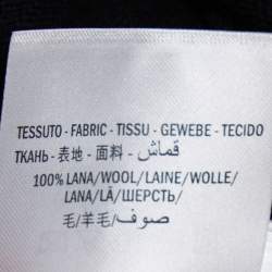 Gucci Ink Blue Wool Web Stripe Detail Open Front Cardigan XS