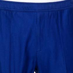 Pre Owned Gucci Blue Cotton Pique Logo Striped Track Pants M