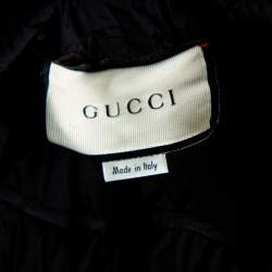 Pre Owned بنطلون رياضي غوتشي خامة صناعية أسود قصات مقاس صغير - سمول