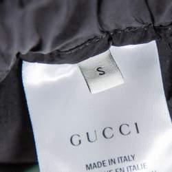 Pre Owned بنطلون رياضي غوتشي خامة صناعية أسود قصات مقاس صغير - سمول