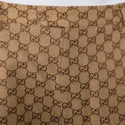 Gucci Beige Logo Monogram Canvas Bermuda Shorts XL