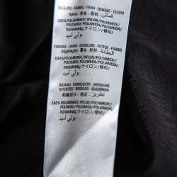 مملوكة مسبقًا جاكت غوتشي تفاصيل إبليك نمر نمط مخطط خامة صناعية أسود مقاس صغير