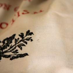 Pre Owned Gucci Beige Silk Invite Stamp Bowling Shirt M