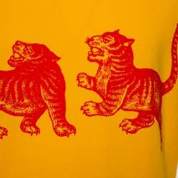 Gucci Yellow/Blue Tiger Print Cotton Crewneck T-Shirt S
