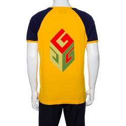 Gucci Yellow/Blue Tiger Print Cotton Crewneck T-Shirt S