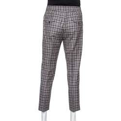 Gucci Grey Checkered Wool Track Pants S
