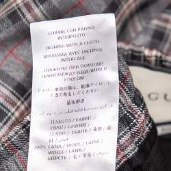 Gucci Grey Checkered Wool Track Pants S