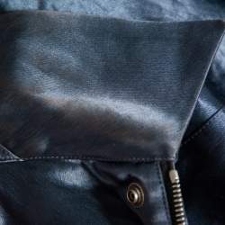 مملوكة مسبقًا جاكت قميص غوتشي فضفاض تفاصيل رقعة وارلدوايد ساتان أخضر داكن مقاس متوسط