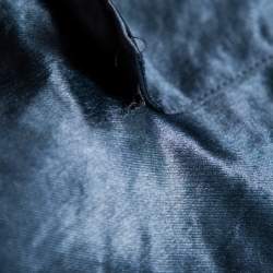 مملوكة مسبقًا جاكت قميص غوتشي فضفاض تفاصيل رقعة وارلدوايد ساتان أخضر داكن مقاس متوسط