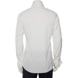 Gucci White Logo Jacquard Cotton Button Front Shirt M 