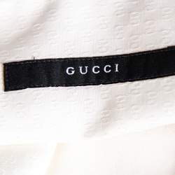 Gucci White Logo Jacquard Cotton Button Front Shirt M 