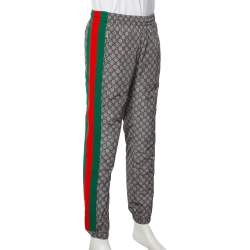 Gucci Beige Logo Printed Web Stripe Detail Joggers XL