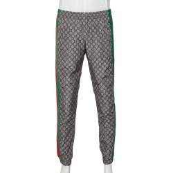 Gucci Beige Logo Printed Web Stripe Detail Joggers XL