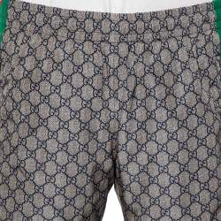 Gucci Beige Logo Printed Web Stripe Detail Joggers XL