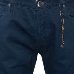 Gucci Blue Cotton Regular Fit Trouser L