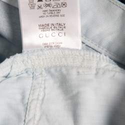 Gucci Blue Cotton Regular Fit Trouser L