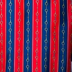 Pre Owned Gucci Red Silk Blend Print Detail Bowling Shirt L