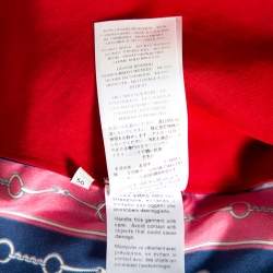 Pre Owned Gucci Red Silk Blend Print Detail Bowling Shirt L