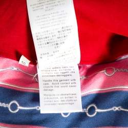 Pre Owned Gucci Red Silk Blend Print Detail Bowling Shirt L