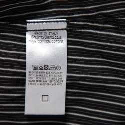 Gucci Dark Grey Striped Cotton Slim Front Button Shirt M
