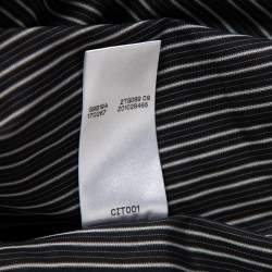 Gucci Dark Grey Striped Cotton Slim Front Button Shirt M