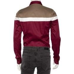 Gucci Tricolor Cotton Patch Pocket Skinny Fit Shirt M 
