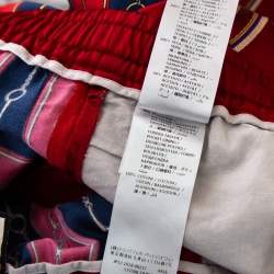 مملوكة مسبقًا Gucci Red Silk Blend Print Detail Shorts L