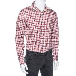 Gucci Multicolored Abstract Print Cotton Button Front Shirt M
