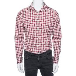 Gucci Multicolored Abstract Print Cotton Button Front Shirt M