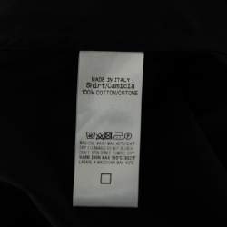 Pre Owned قميص غوتشي توكسيدو قطن أسود تفاصيل دبوس ثنية مقاس متوسط - ميديوم 