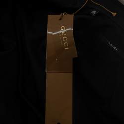 Pre Owned قميص غوتشي توكسيدو قطن أسود تفاصيل دبوس ثنية مقاس متوسط - ميديوم 