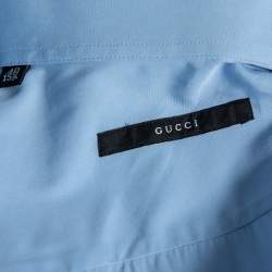 Gucci Sky Blue Cotton Button Front Shirt M 